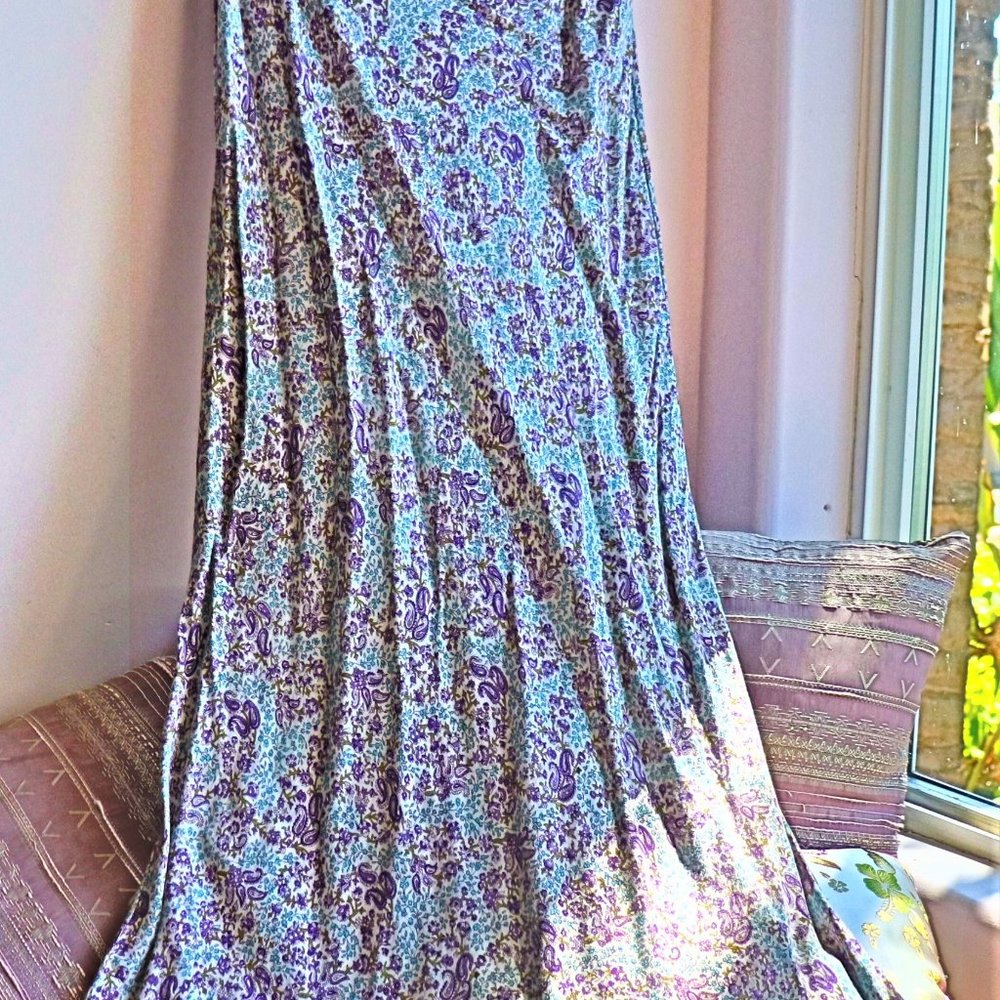 Comfortable Rayon Maxi Skirt Size X-0Small